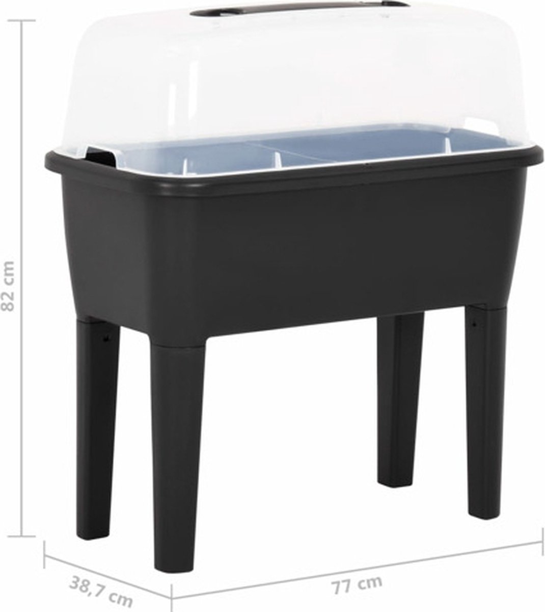 Vidaxl Plantenbak Verhoogd 77x38,7x82 Cm Pp - Grijs