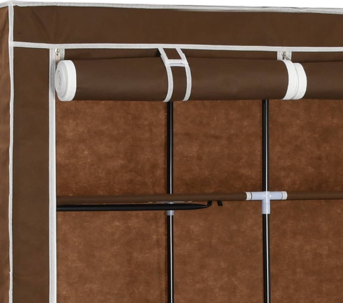 Vidaxl Kledingkast Met Vakken En Stangen 150x45x175 Cm Stof - Bruin