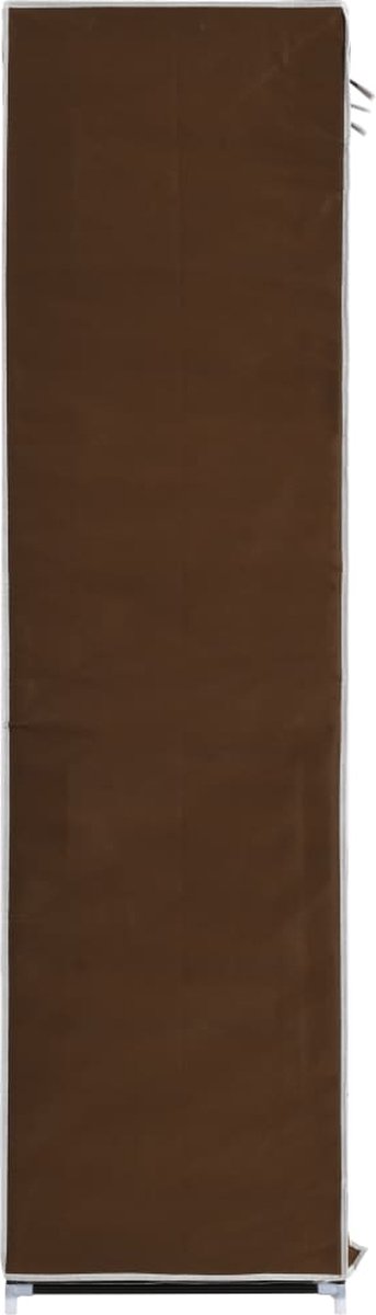 Vidaxl Kledingkast Met Vakken En Stangen 150x45x175 Cm Stof - Bruin