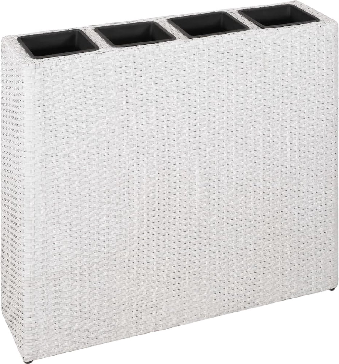 Vidaxl Plantenbak Verhoogd Met 4 Potten 2 St Poly Rattan - Wit