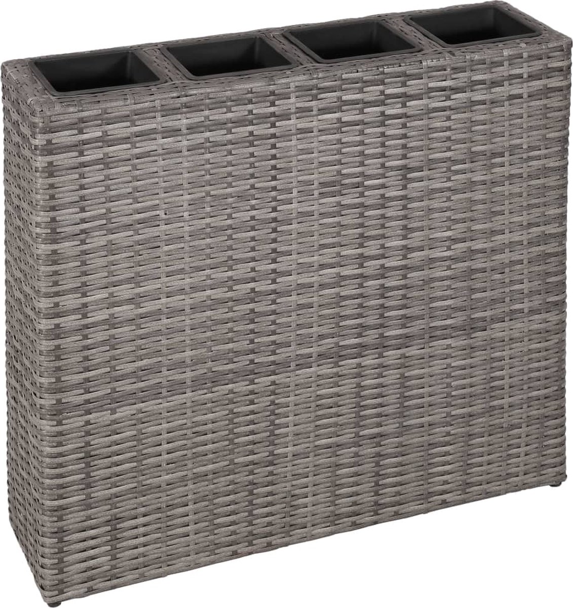 Vidaxl Plantenbak Verhoogd Met 4 Potten 2 St Poly Rattan - Wit