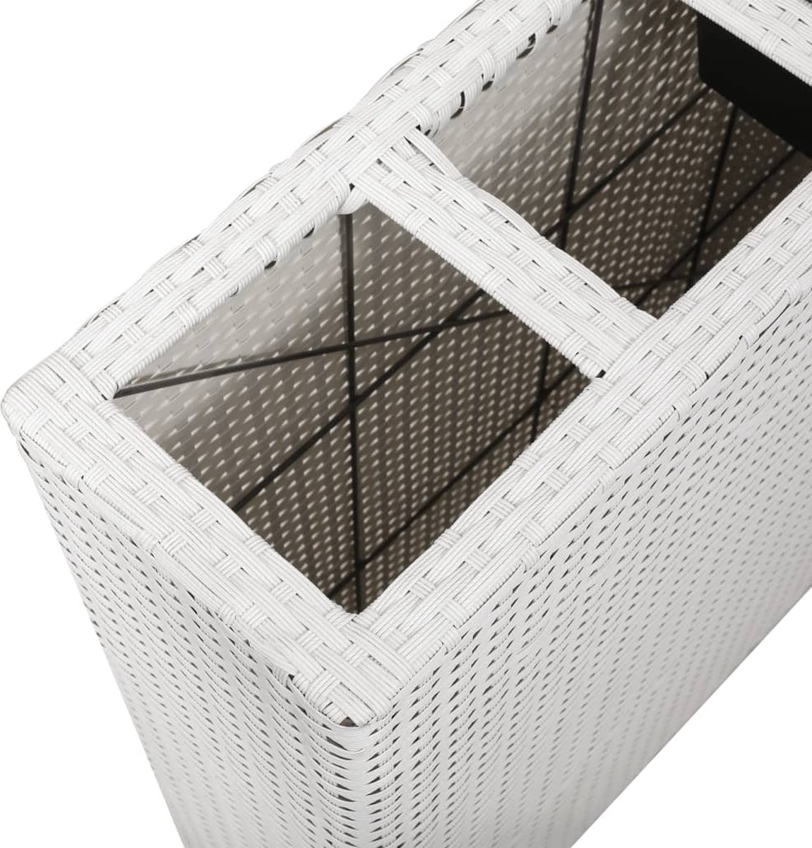 Vidaxl Plantenbak Verhoogd Met 4 Potten 2 St Poly Rattan - Wit