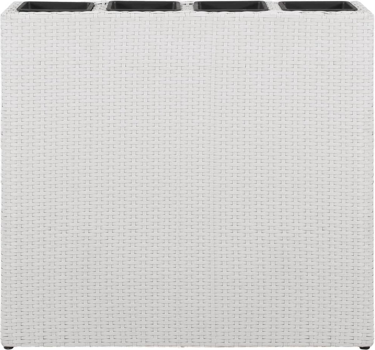 Vidaxl Plantenbak Verhoogd Met 4 Potten 2 St Poly Rattan - Wit