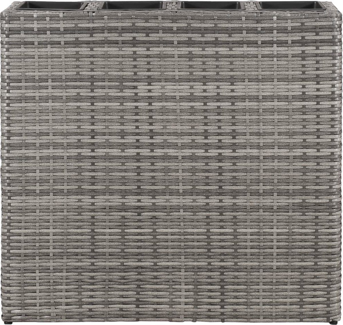 Vidaxl Plantenbak Verhoogd Met 4 Potten 2 St Poly Rattan - Wit