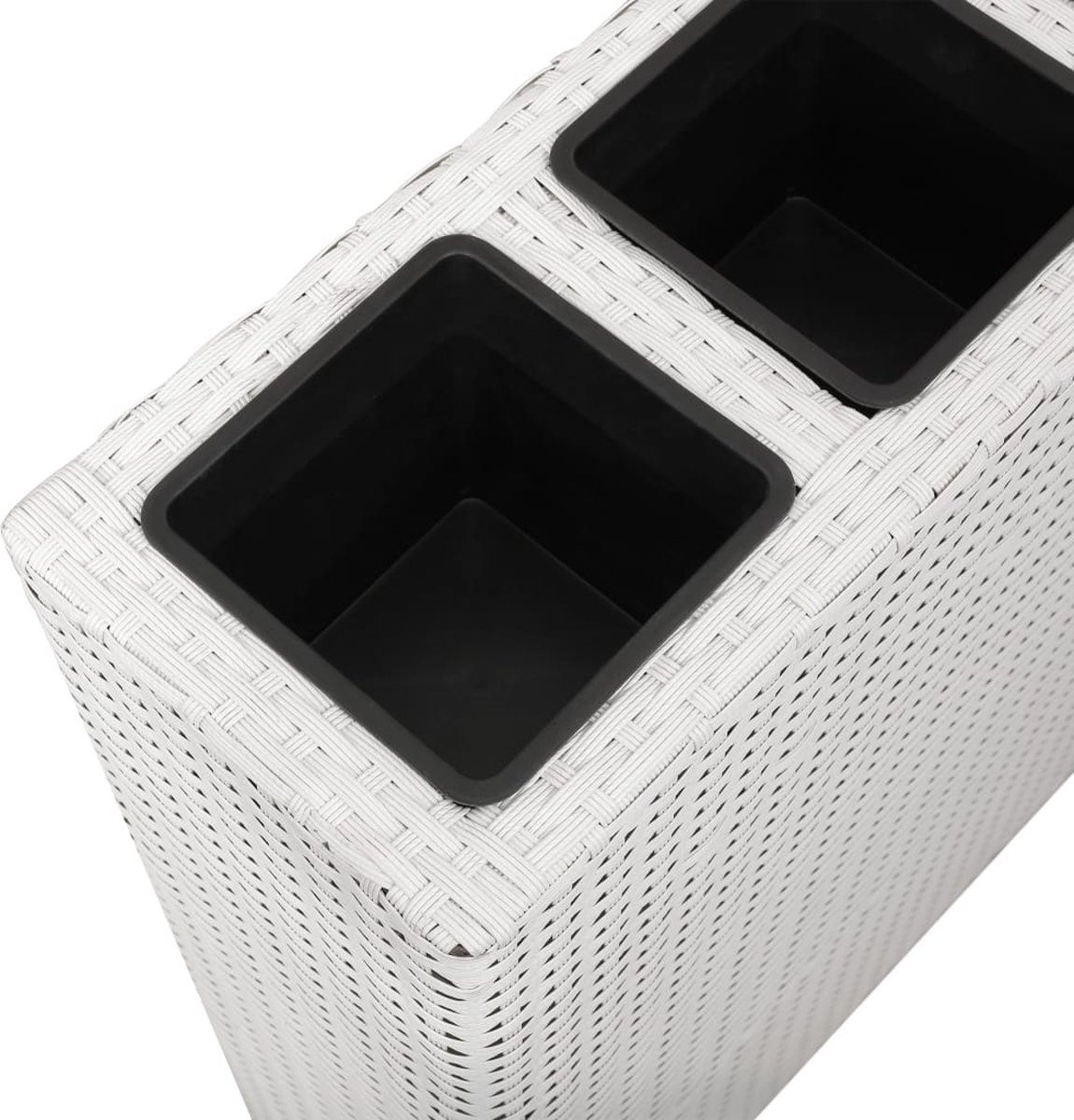 Vidaxl Plantenbak Verhoogd Met 4 Potten 2 St Poly Rattan - Wit