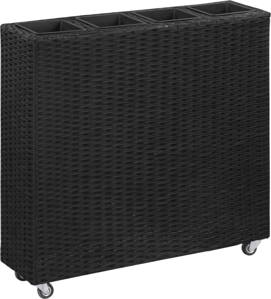 Vidaxl Plantenbak Verhoogd Met 4 Potten 80x22x79 Cm Poly Rattan - Marrón