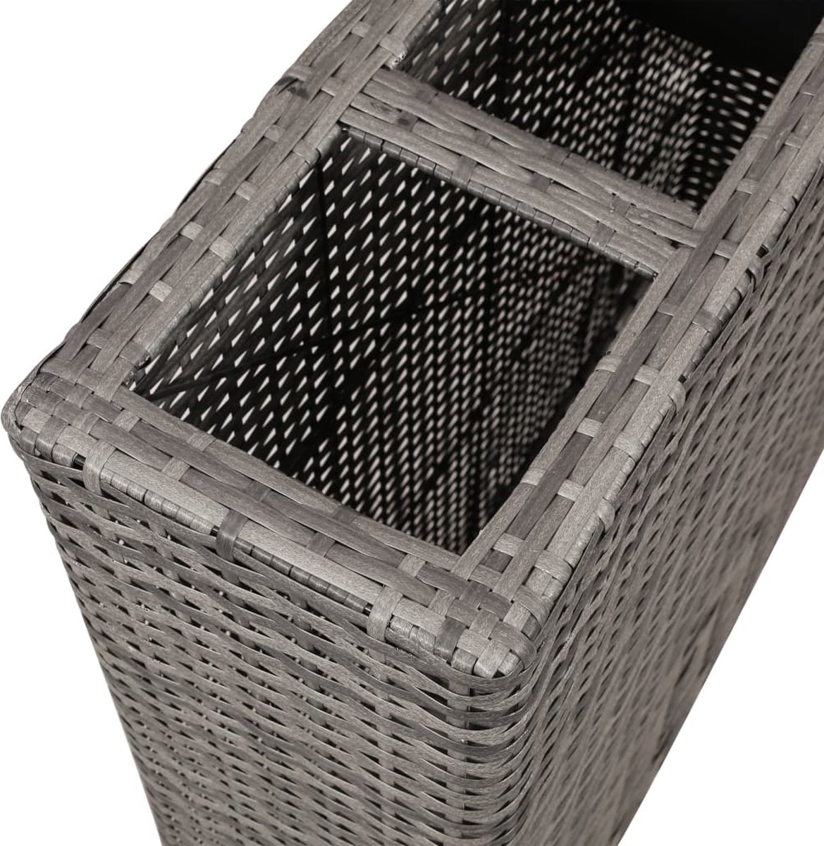 Vidaxl Plantenbak Verhoogd Met 4 Potten 2 St Poly Rattan - Gris