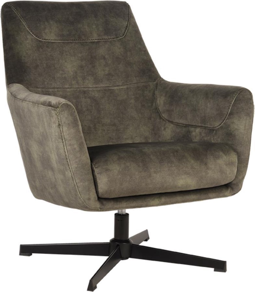 LABEL51 Fauteuil Toby - Hunter - Velours - Groen