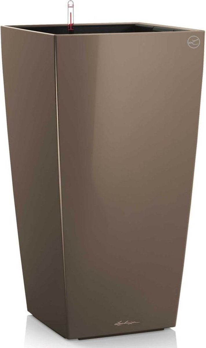 LECHUZA Plantenbak Cubico 40 All-in-one Hoogglans Taupe 18215 - Bruin