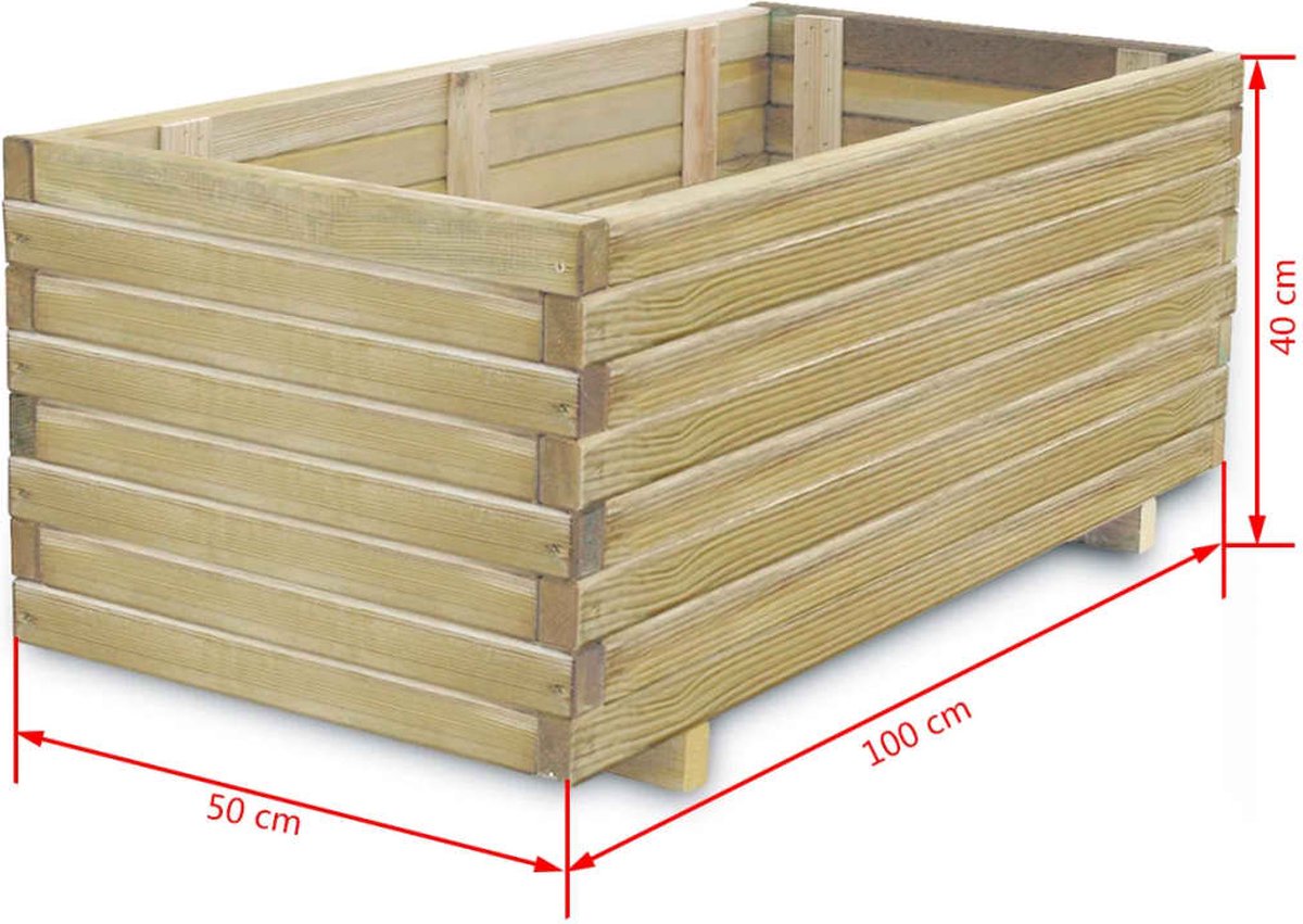Vidaxl Plantenbak Rechthoekig 100x50x40 Cm Fsc Hout - Bruin