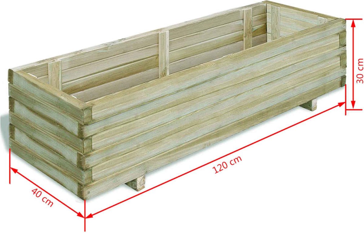Vidaxl Plantenbak Rechthoekig 120x40x30 Cm Fsc Hout - Bruin