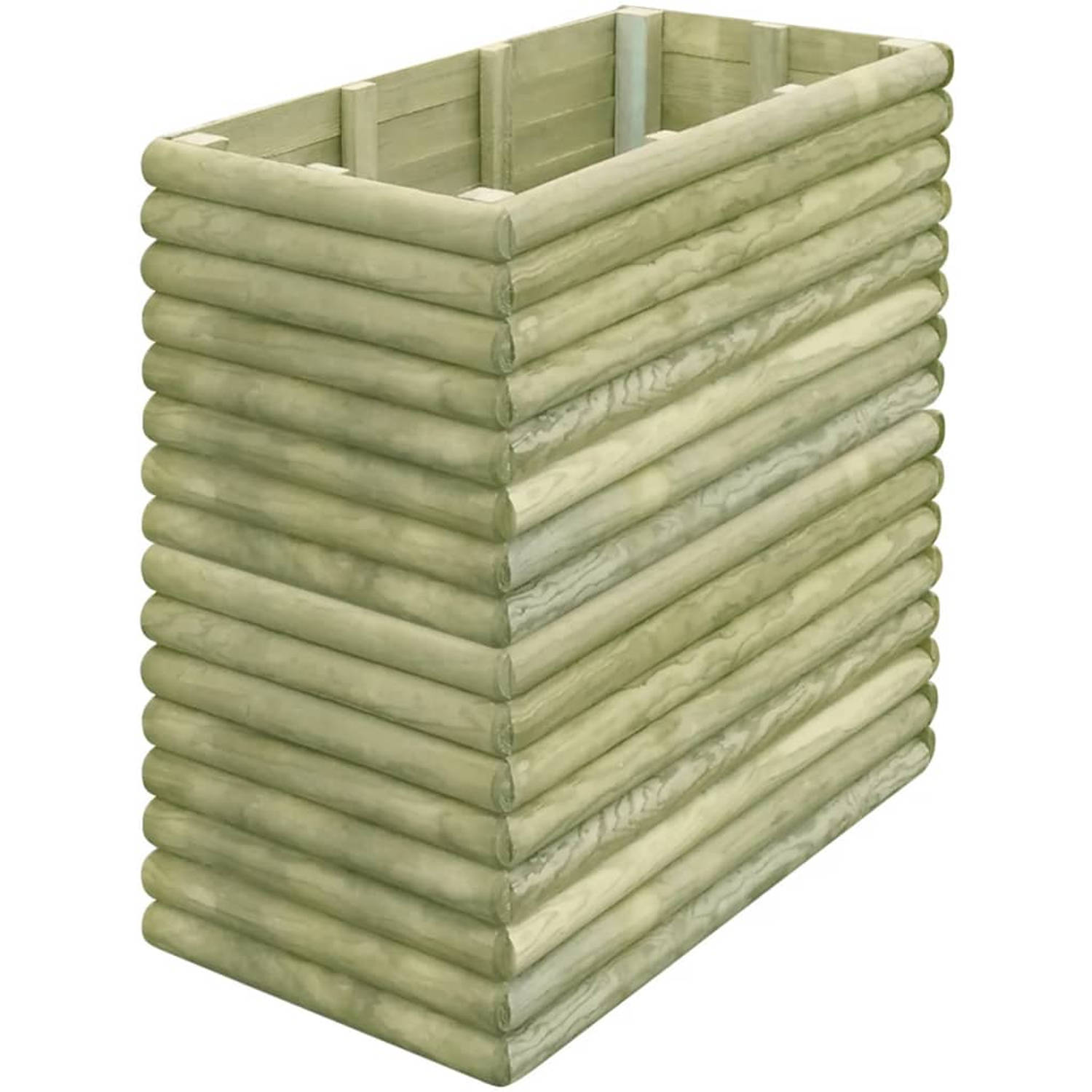 Vidaxl Plantenbak Verhoogd 106x56x96 Cm Geïmpregneerd Grenenhout - Groen