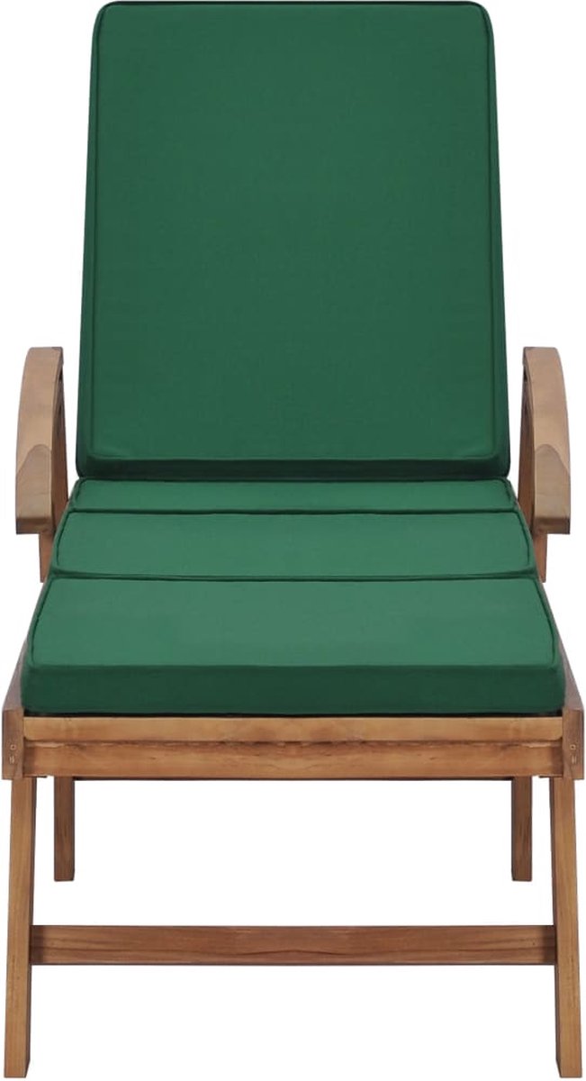 Vidaxl Ligbedden Met Kussens 2 St Massief Teakhout - Groen