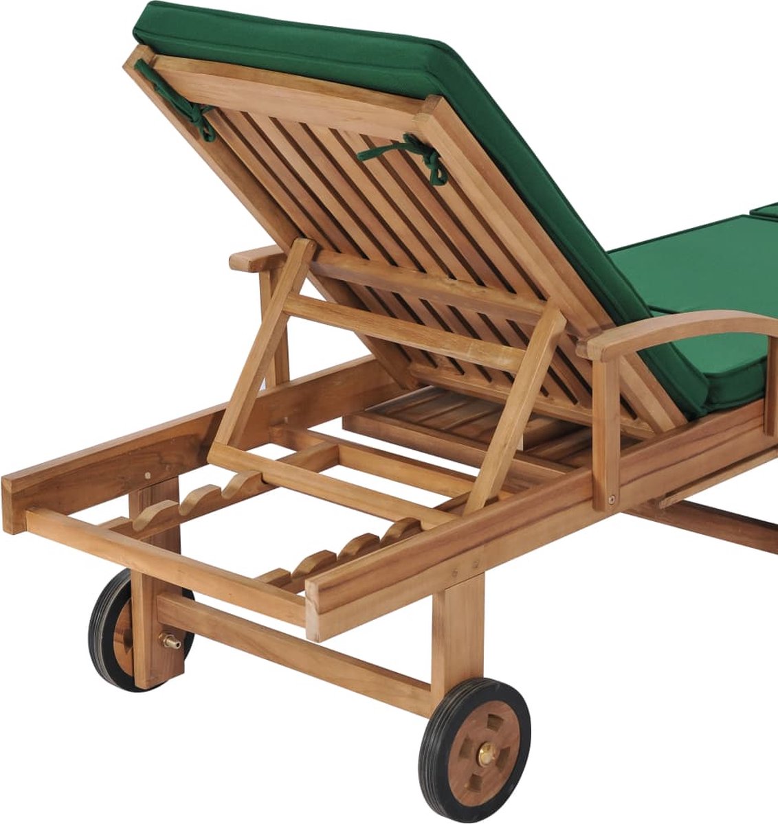 Vidaxl Ligbedden Met Kussens 2 St Massief Teakhout - Groen