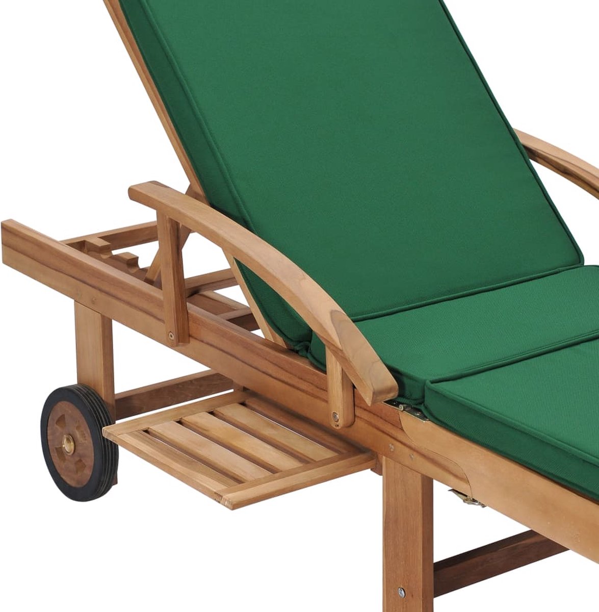 Vidaxl Ligbedden Met Kussens 2 St Massief Teakhout - Groen