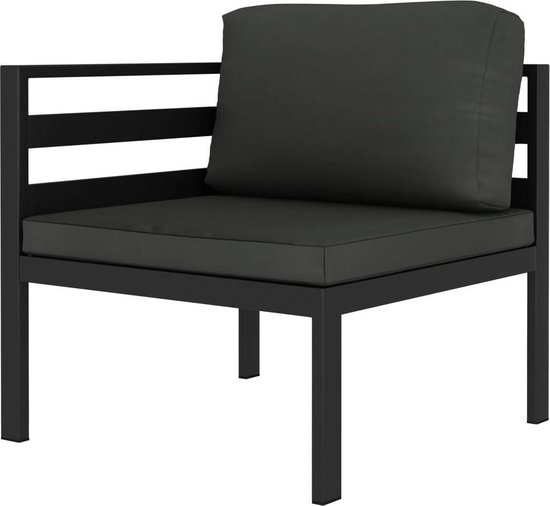 Vidaxl 2-delige Loungeset Met Kussens Aluminium Antraciet - Grijs