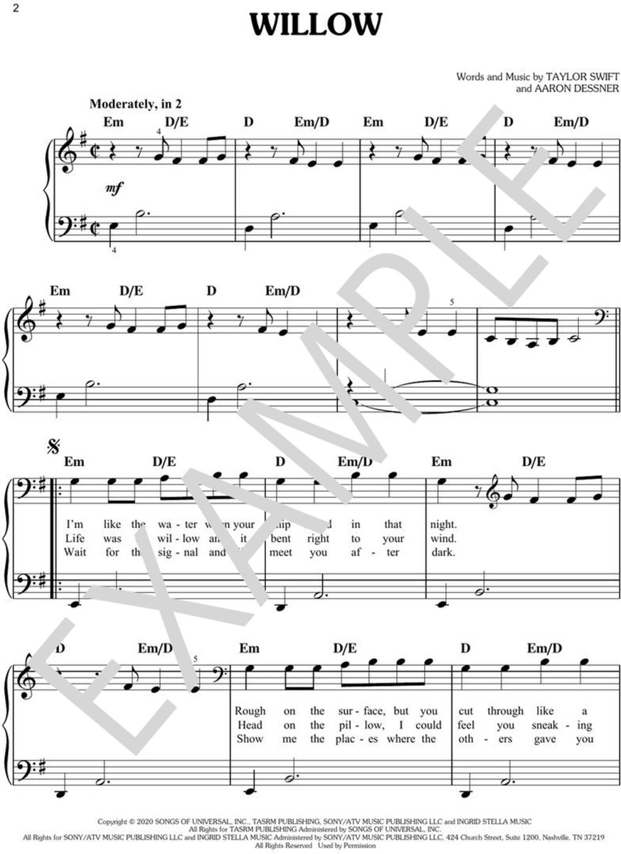 Hal Leonard Taylor Swift Evermore songboek voor piano