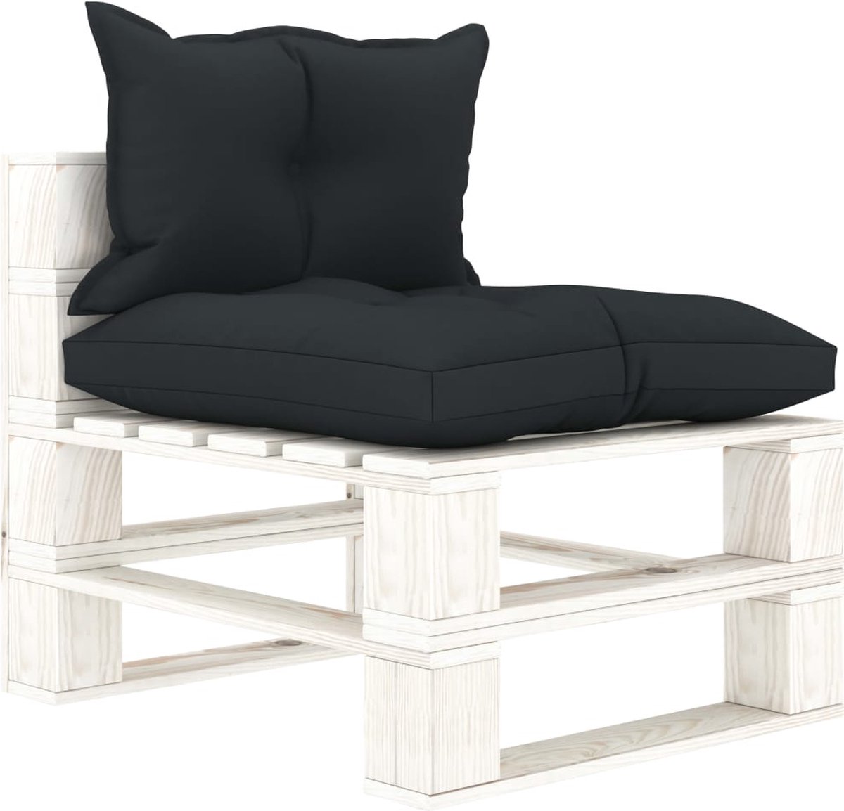 Vidaxl 5-delige Loungeset Met Antracietkleurige Kussens Pallet Hout - Grijs