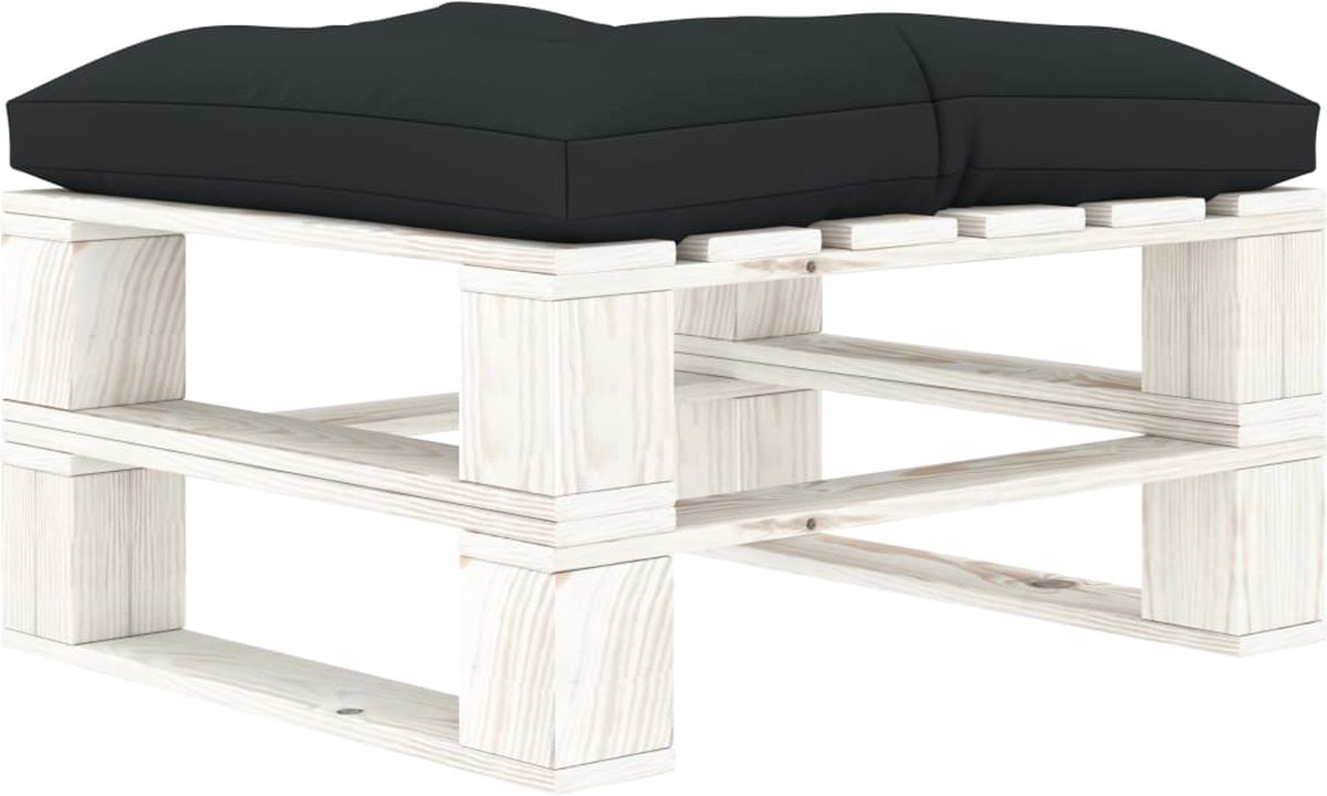 Vidaxl 5-delige Loungeset Met Antracietkleurige Kussens Pallet Hout - Grijs