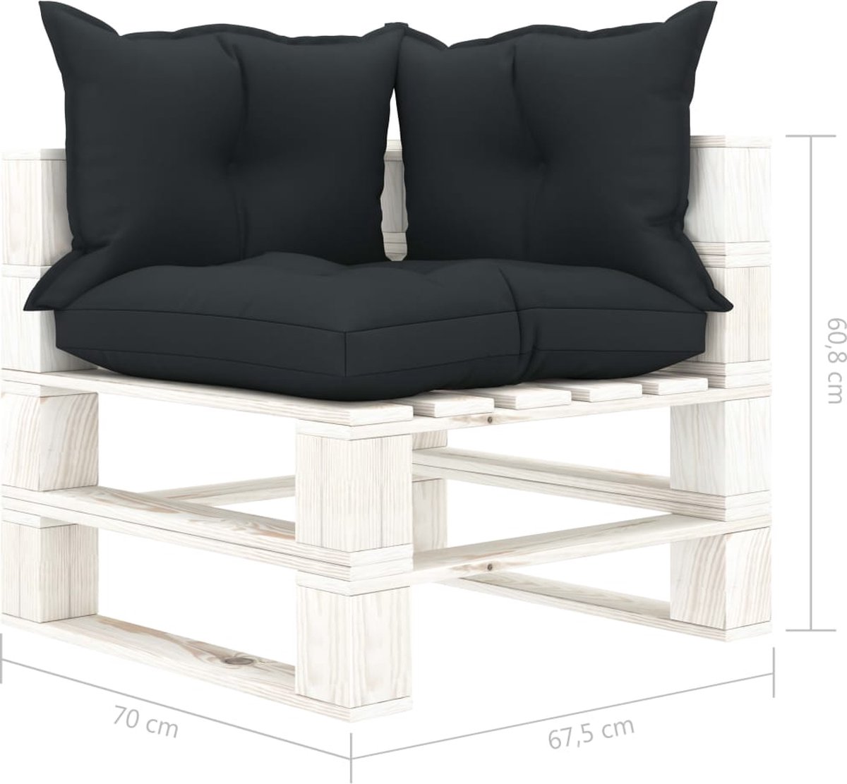 Vidaxl 5-delige Loungeset Met Antracietkleurige Kussens Pallet Hout - Grijs