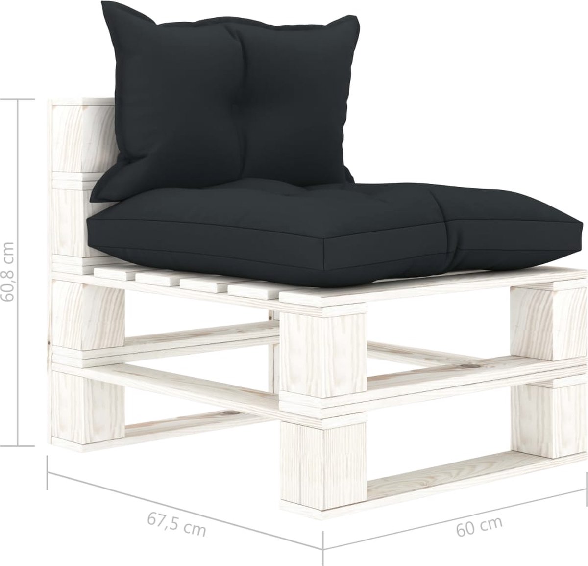 Vidaxl 5-delige Loungeset Met Antracietkleurige Kussens Pallet Hout - Grijs