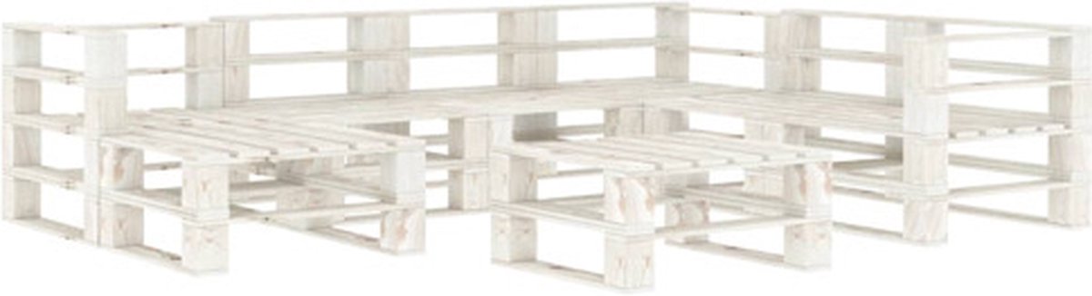 Vidaxl 8-delige Loungeset Pallet Hout - Wit