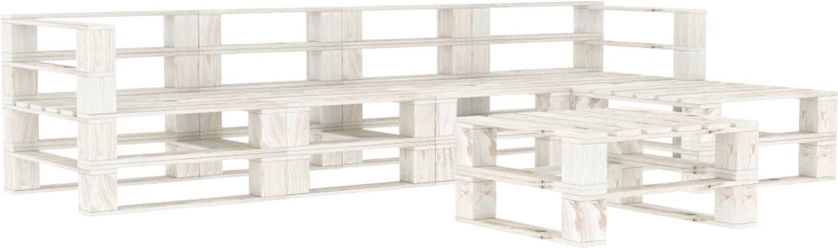 Vidaxl 6-delige Loungeset Pallet Hout - Wit