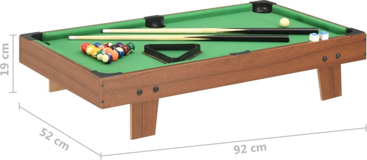 Vidaxl Minipooltafel 3 Feet 92x52x19 Cm En Groen - Bruin