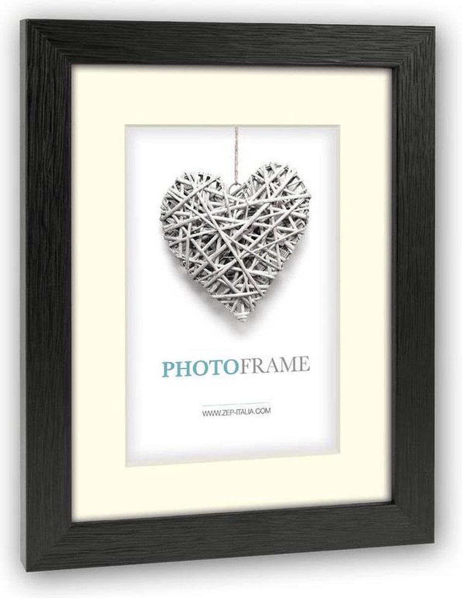 Zep - Houten Fotolijst Met Passe-partout Regent 5 Formaat 20x30 / 30x40 Cm - V32345 - Zwart