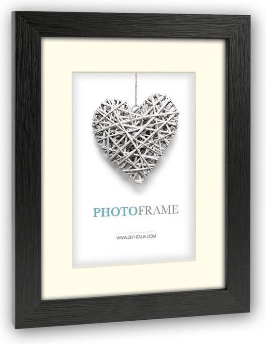 Zep - Houten Fotolijst Met Passe-partout Regent 5 Formaat 20x30 / 30x40 Cm - V32345 - Zwart