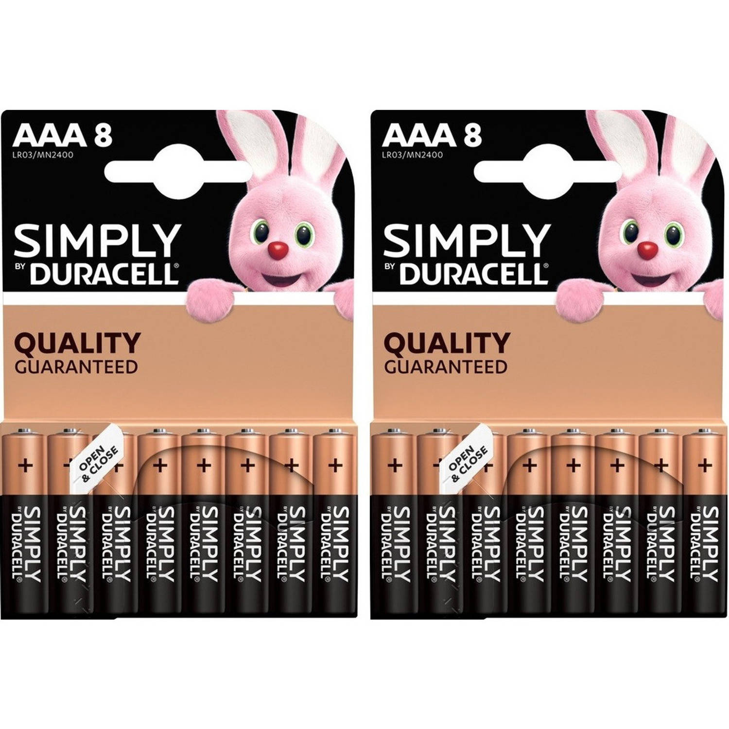 Duracell Set Van 16x Aaa Simply Batterijen 1.5 V - Alkaline - Lr03 Mn2400 - Batterijen Pack