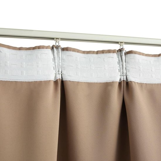 Vidaxl Gordijnen Verduisterend Met Haken 2 St 140x245 Cm Taupe - Bruin