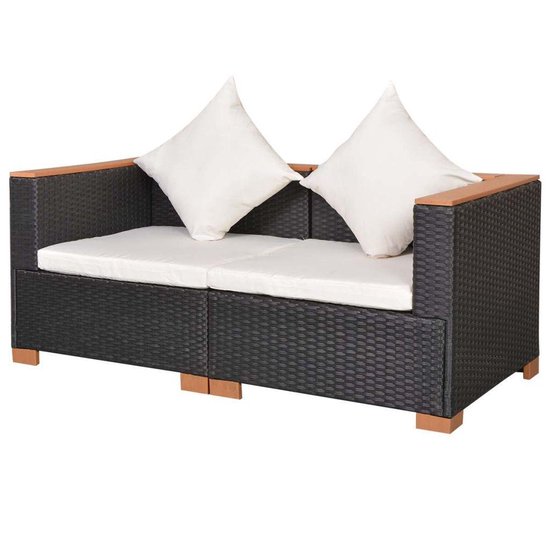 Vidaxl Tuinbank Poly Rattan - Zwart