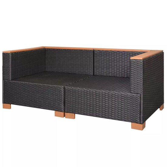 Vidaxl Tuinbank Poly Rattan - Zwart