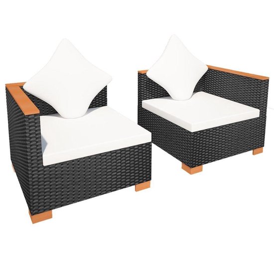 Vidaxl Tuinbank Poly Rattan - Zwart