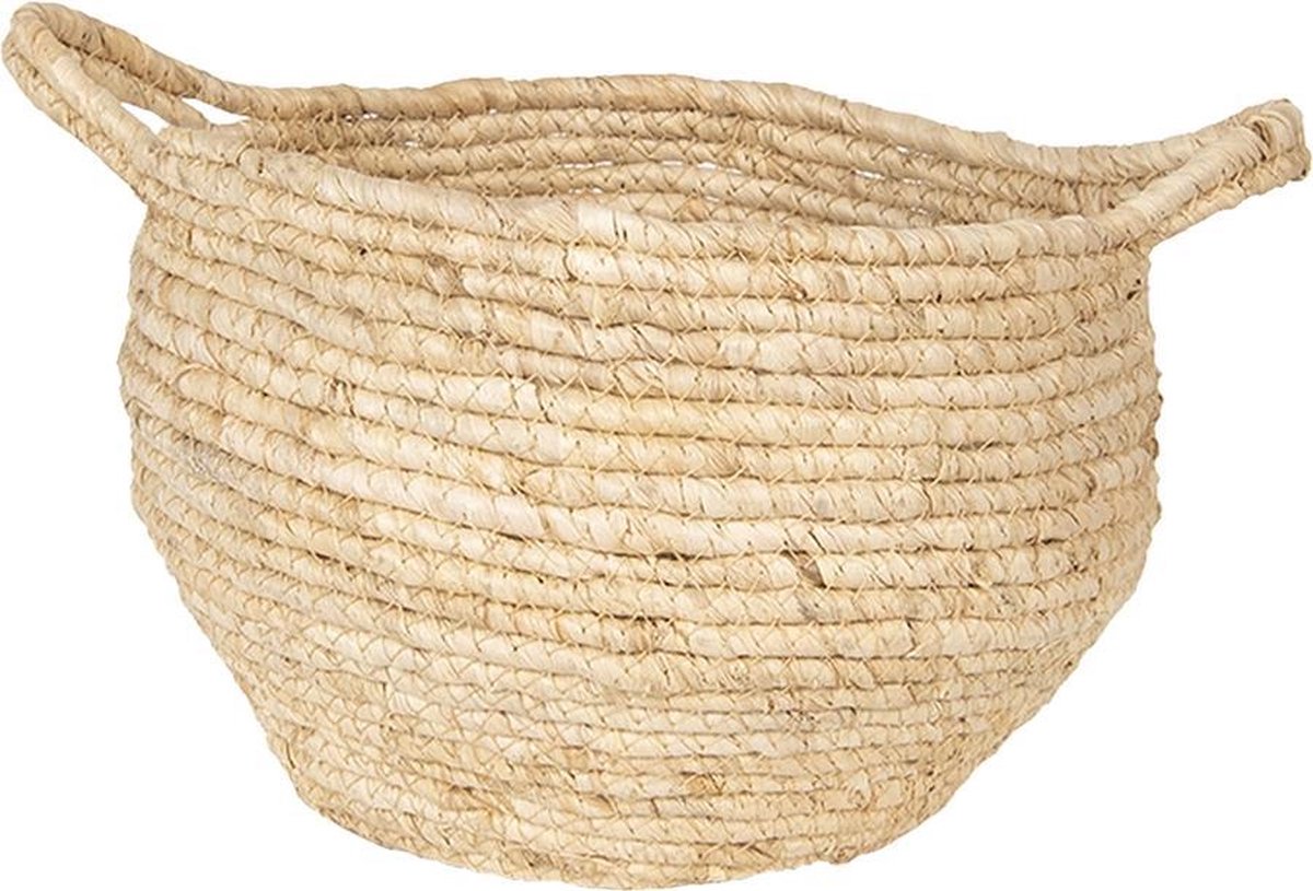 Clayre & Eef Mand (3) Ø 30*31 / Ø 25*26 / Ø 20*20 Cm Natuur Rotan Rond 6ro0472 - Beige