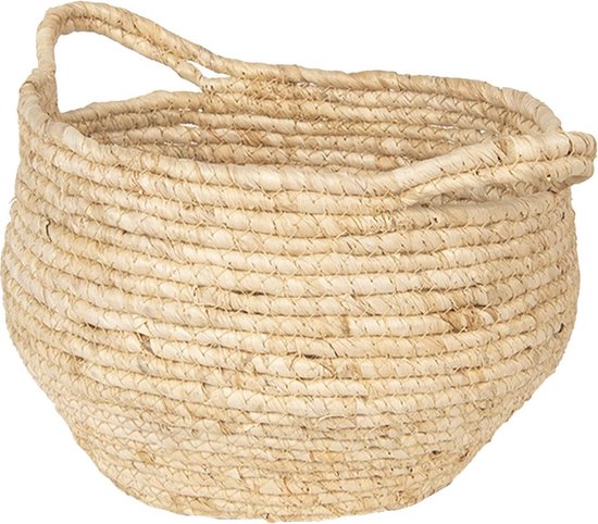 Clayre & Eef Mand (3) Ø 30*31 / Ø 25*26 / Ø 20*20 Cm Natuur Rotan Rond 6ro0472 - Beige