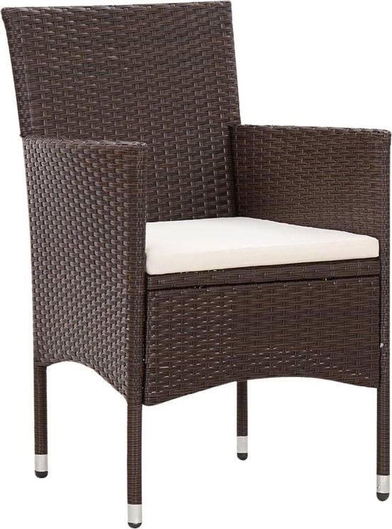Vidaxl 5-delige Loungeset Met Kussens Poly Rattan - Bruin