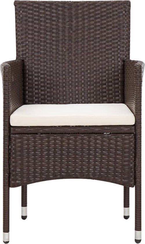Vidaxl 5-delige Loungeset Met Kussens Poly Rattan - Bruin
