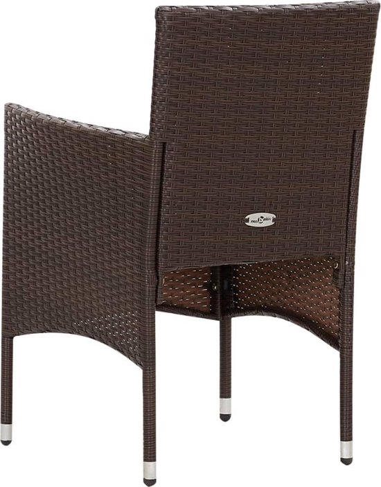 Vidaxl 5-delige Loungeset Met Kussens Poly Rattan - Bruin