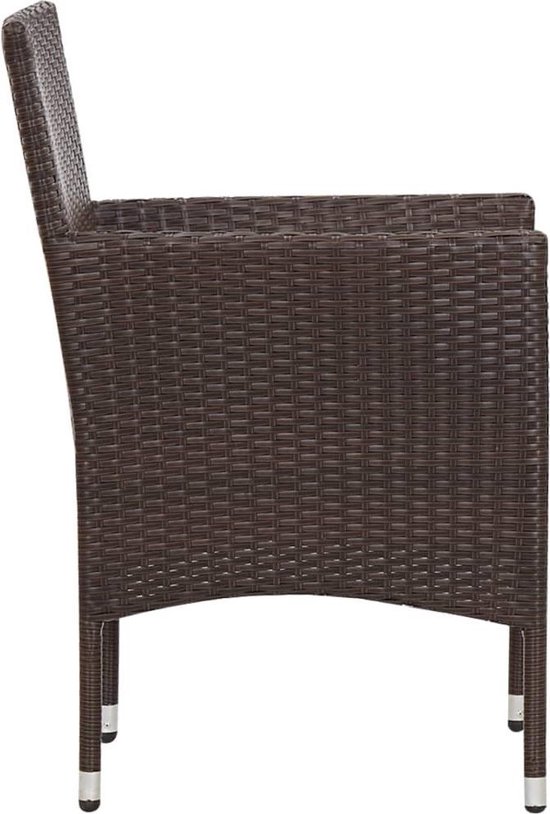 Vidaxl 5-delige Loungeset Met Kussens Poly Rattan - Bruin