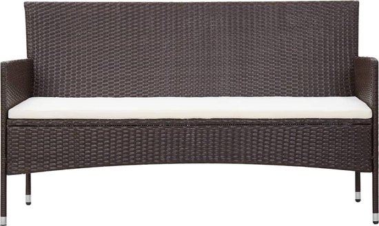 Vidaxl 5-delige Loungeset Met Kussens Poly Rattan - Bruin