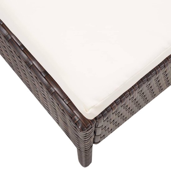 Vidaxl 3-delige Loungeset Met Kussens Poly Rattan - Bruin