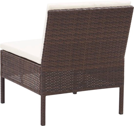 Vidaxl 3-delige Loungeset Met Kussens Poly Rattan - Bruin