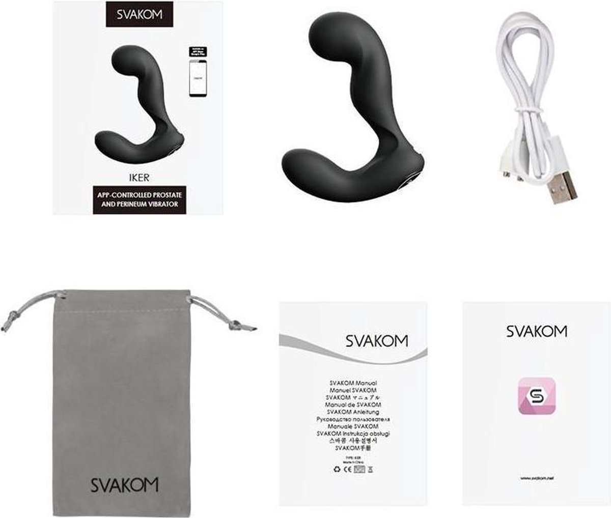 SVAKOM Iker App-gestuurde Prostaat-en Perineumvibrator - Zwart