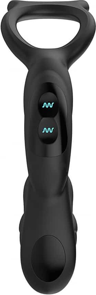 Nexus Simul8 Vibrerende anale Cock and Ball Toy met dubbele motor - Zwart