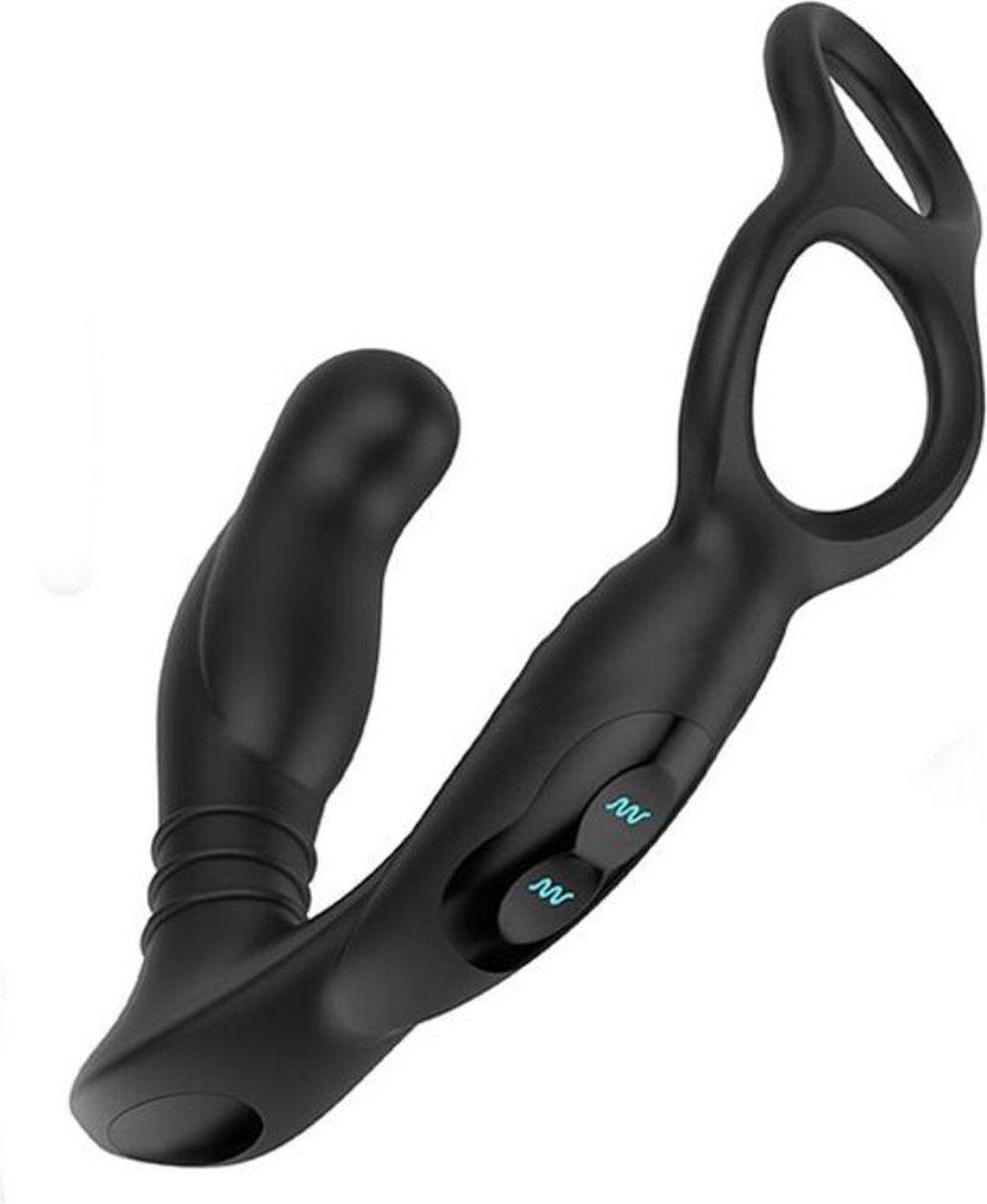 Nexus Simul8 Vibrerende anale Cock and Ball Toy met dubbele motor - Zwart