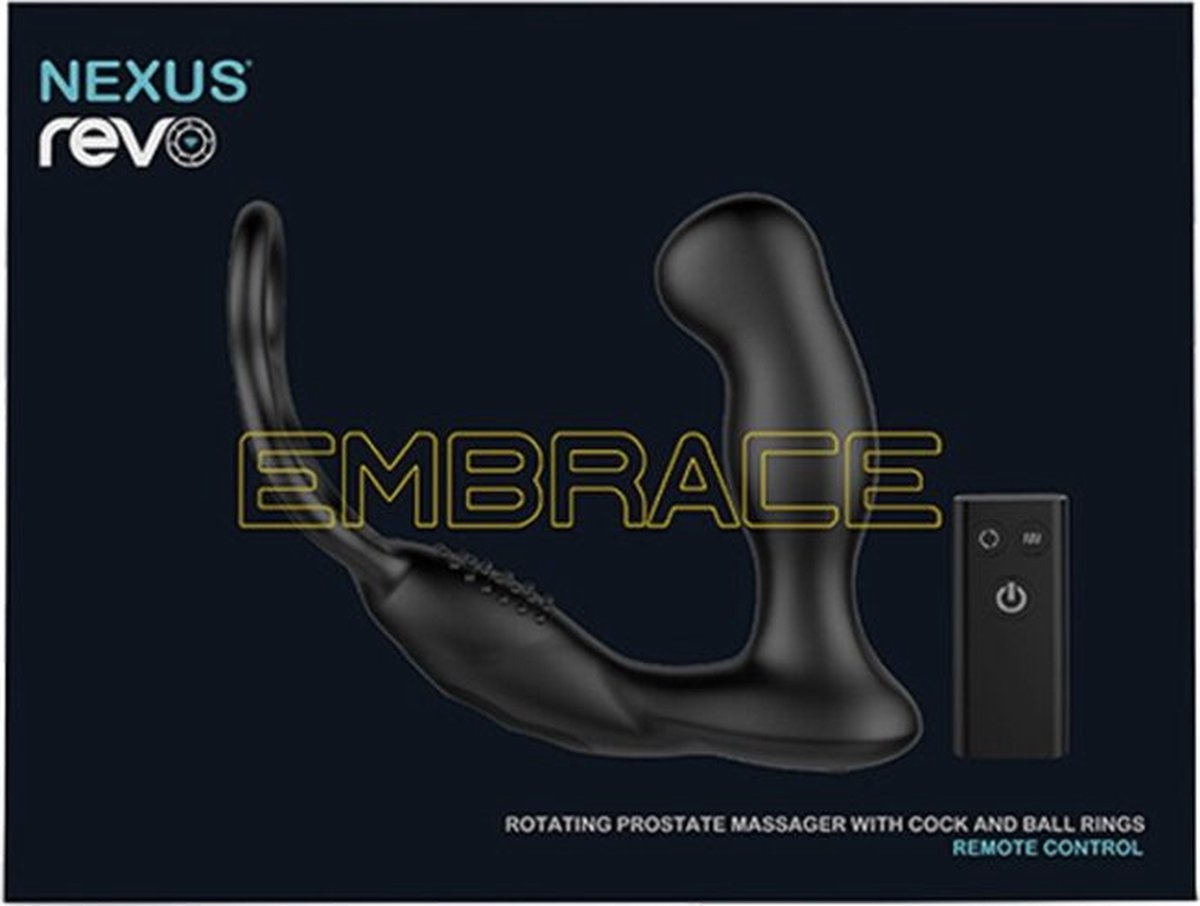 Nexus Revo Embrace op afstand bestuurbare roterende prostaatvibrator - Zwart