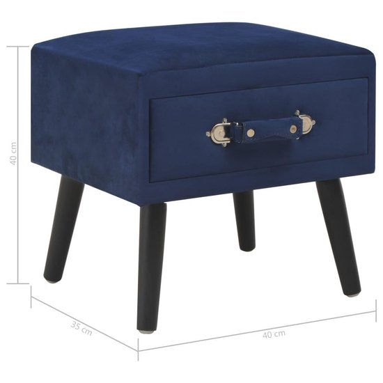 Vidaxl Nachtkastjes 2 St 40x35x40 Cm Fluweel - Blauw