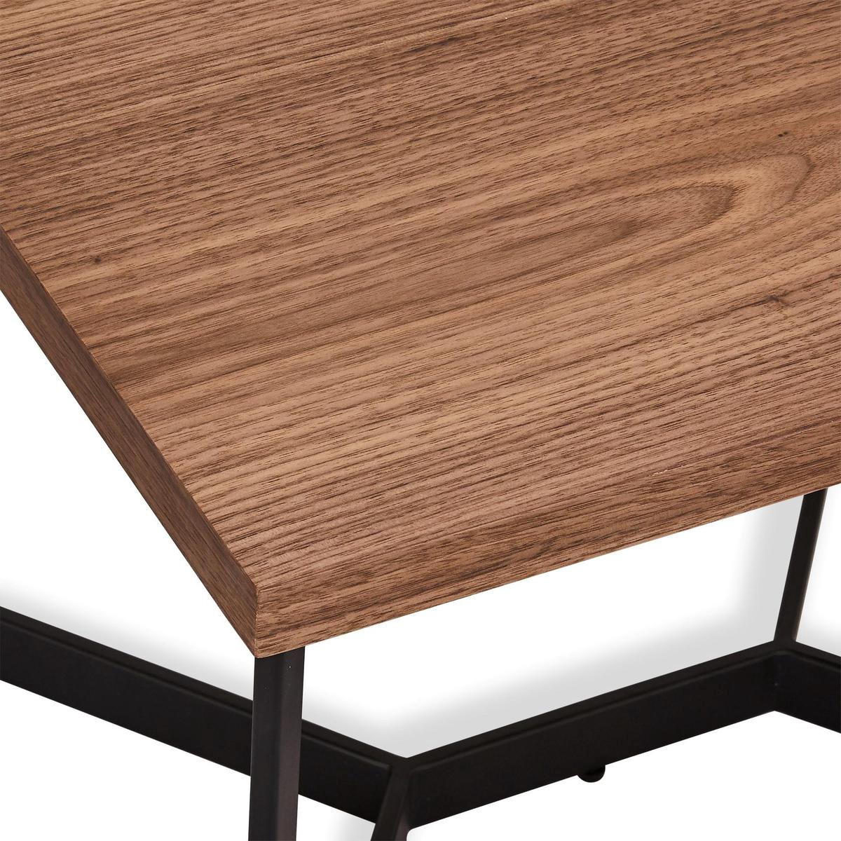 Tori Salontafel 70x70 Cm Walnoot Fineer, Zwart. - Bruin